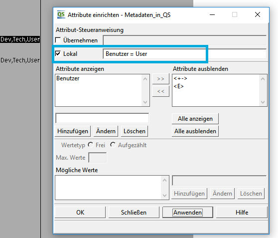 Metadaten in QuickSilver® filtern