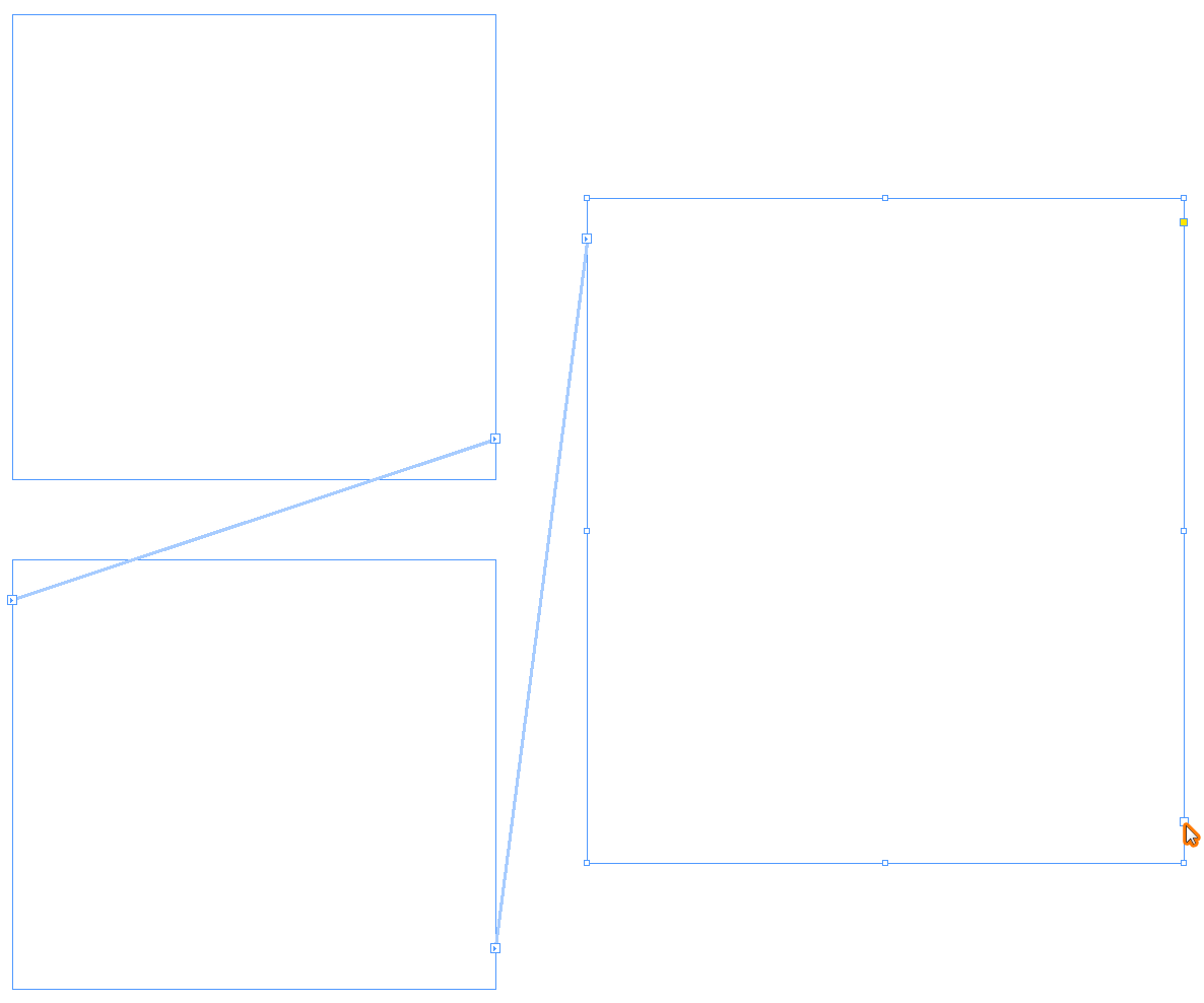 Screenshot: InDesign Textrahmen verketten